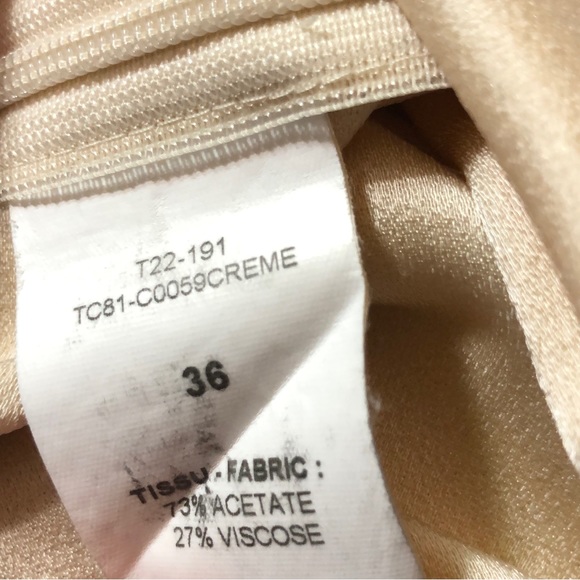 ATLEIN Draped Peplum Blouse Asymmetric Cream FLAWS 36/US6 - Picture 10 of 15